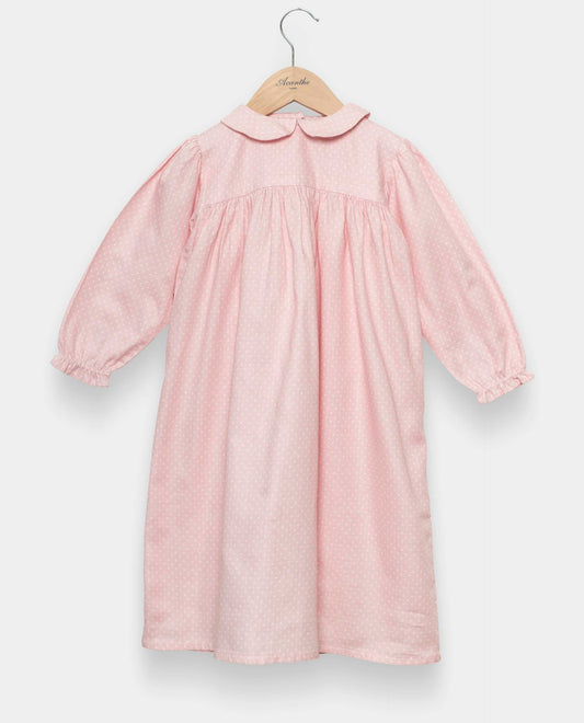 chemise de nuit ml imprimé pois blanc