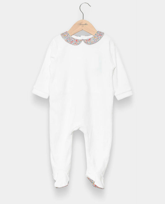 dors bien velours blanc Liberty blanc/Liberty rose et ciel