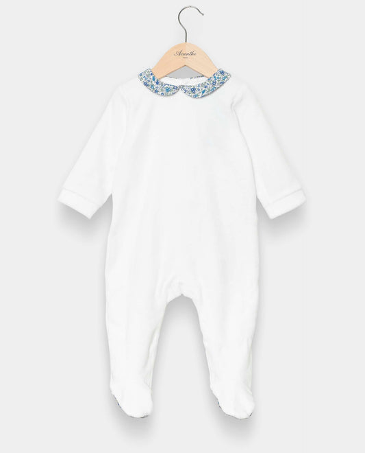 dors bien velours blanc Liberty blanc/Liberty bleu