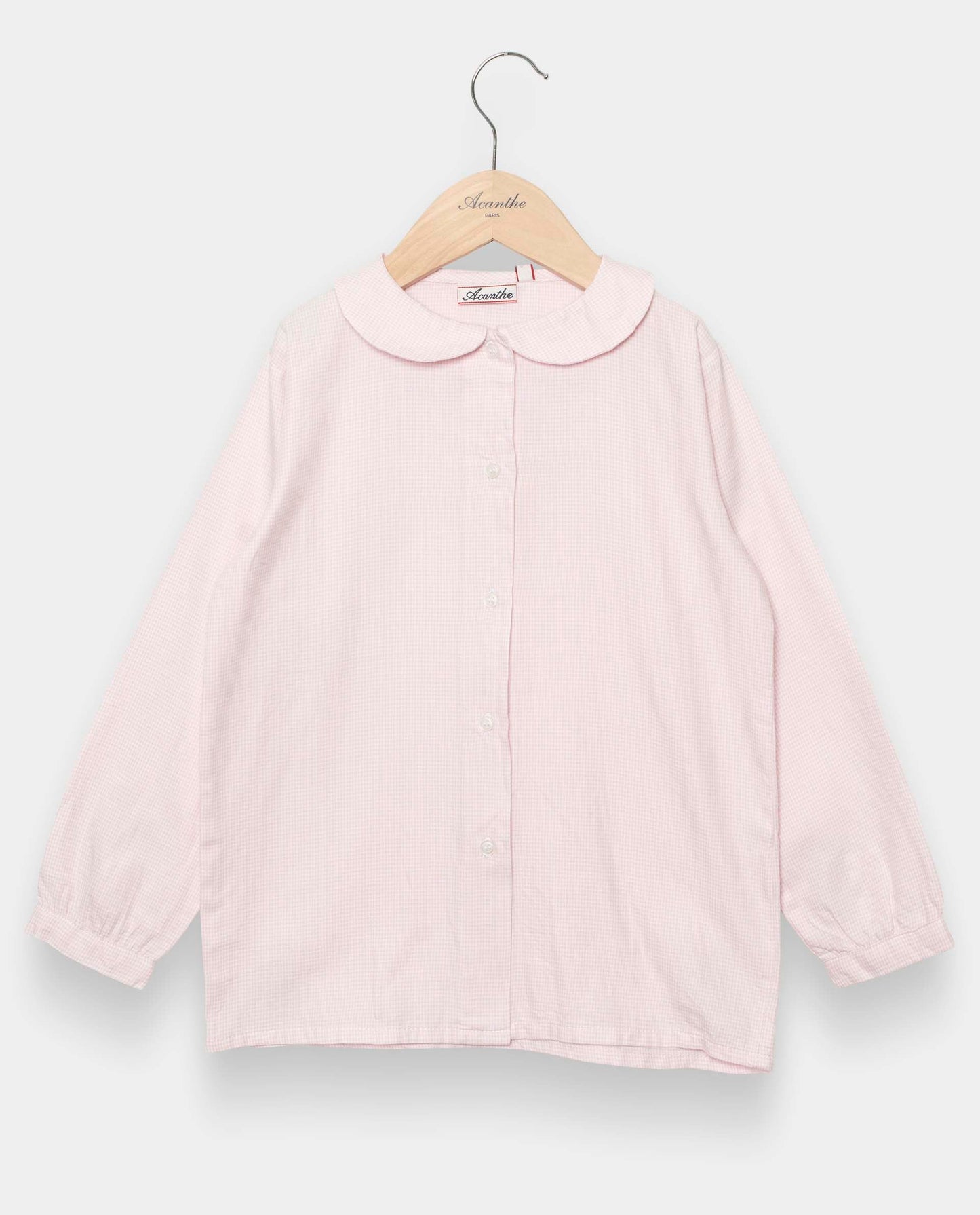 chemisier flanelle ml pied de poule rose