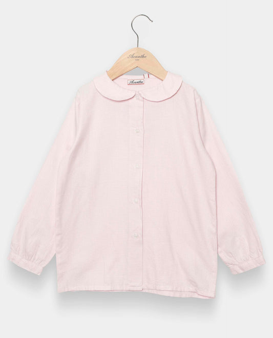 chemisier flanelle ml pied de poule rose
