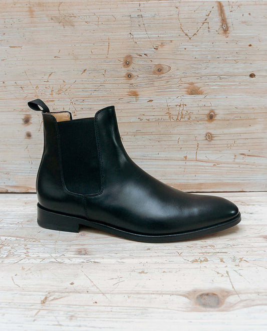 Boots élastique  12758 cuir Noir