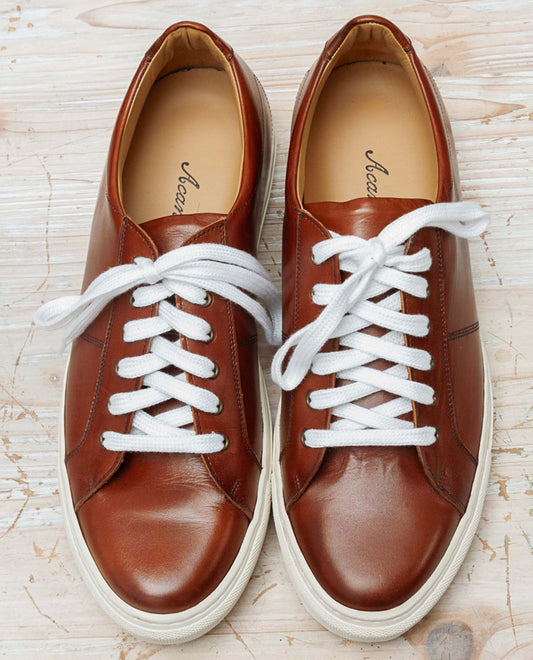 Sneackers  13098 cuir marron patiné