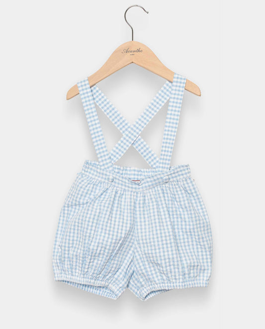 bloomer bretelles seersucker vichy ciel