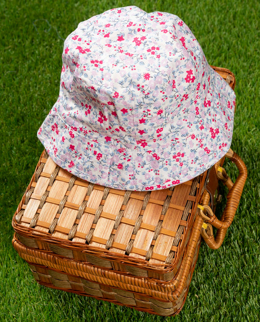 bob fleurs bleu et rose