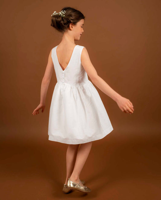robe courte V dos Blanc
