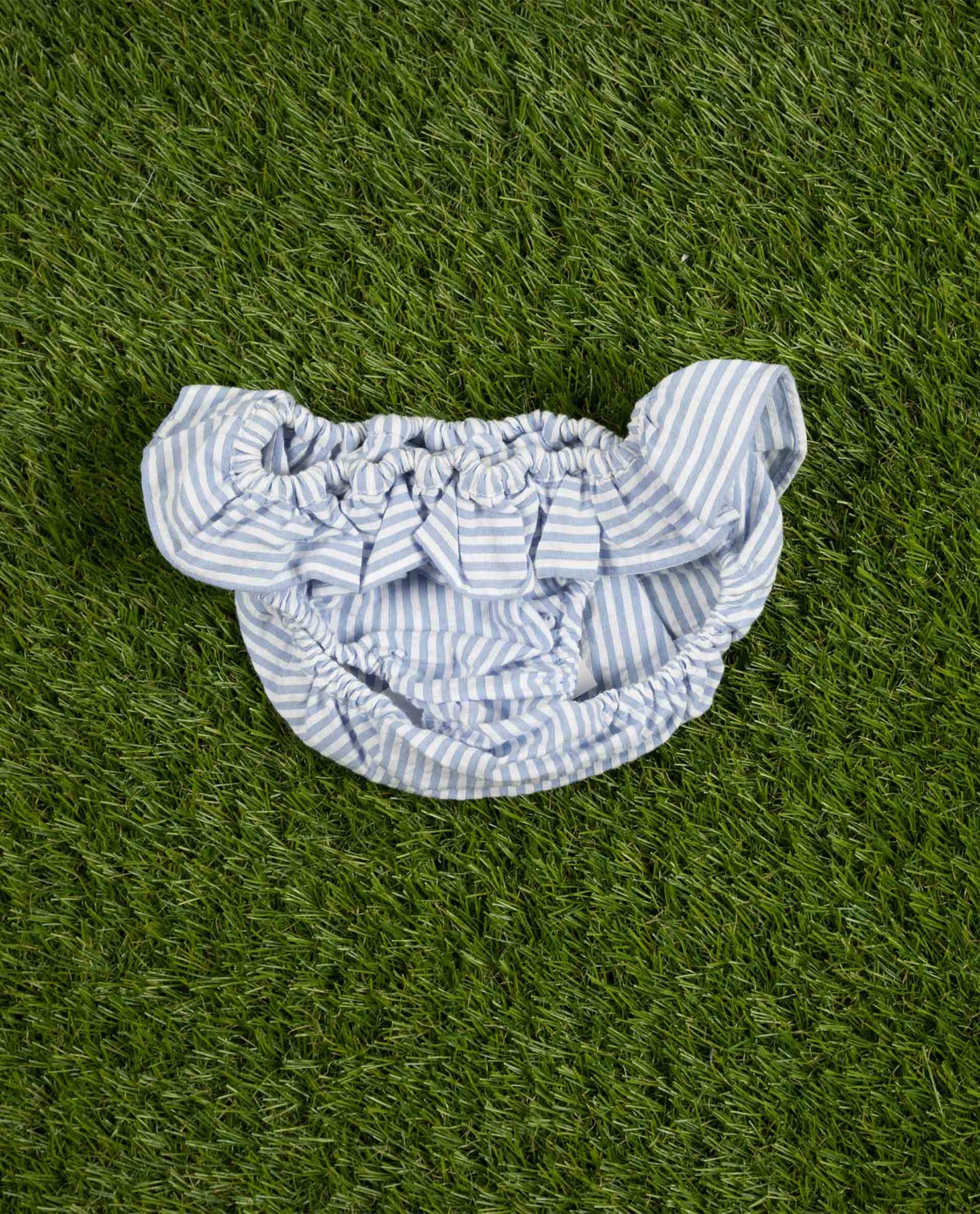 monokini seersucker rayure ciel