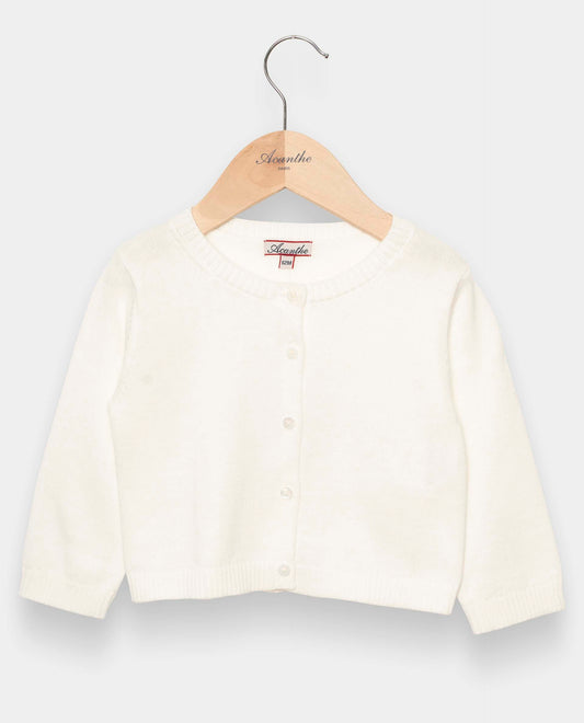cardigan col rond coton Ecru