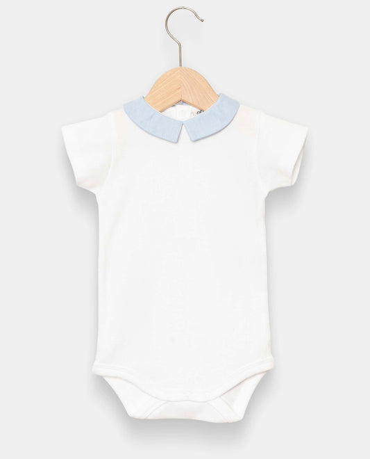 body col carré oxford mc blanc/oxford bleu