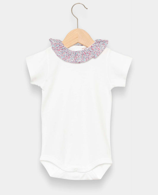 body col volanté Liberty mc blanc/Liberty Katie and Millie
