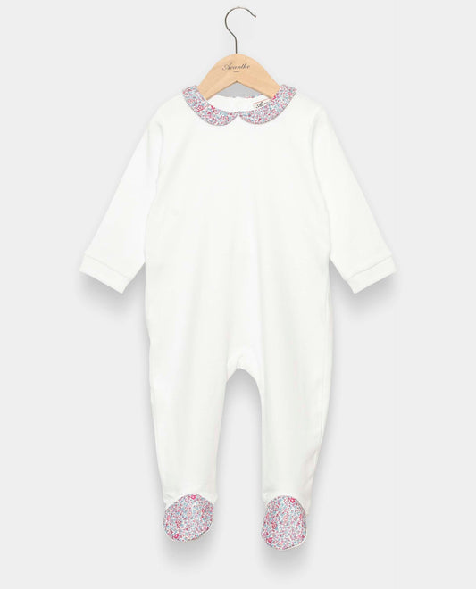 dors bien coton col rond Liberty blanc/Liberty Katie and Millie