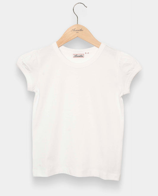 tee shirt col rond Blanc