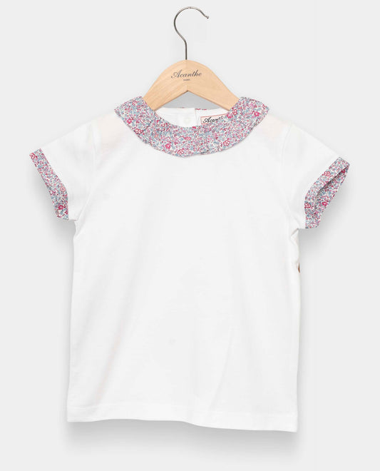 tee shirt volanté Liberty mc blanc/Liberty Katie and Millie
