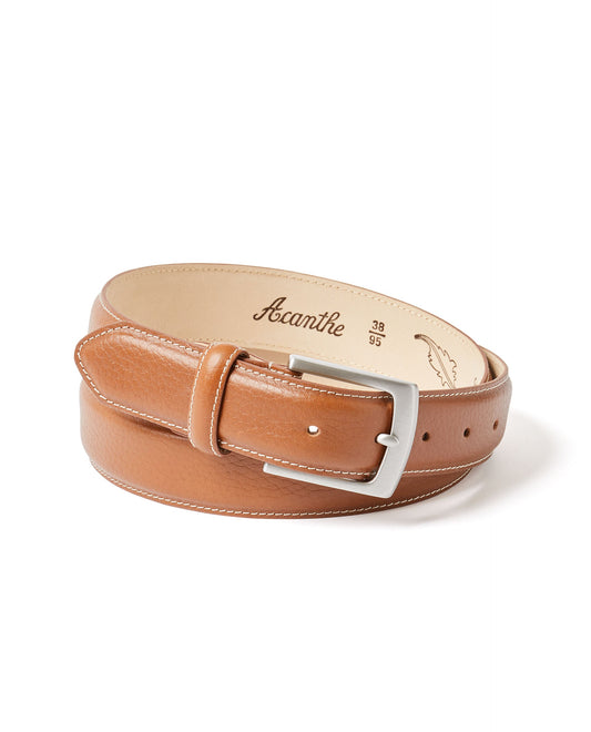 ceinture cuir lisse camel
