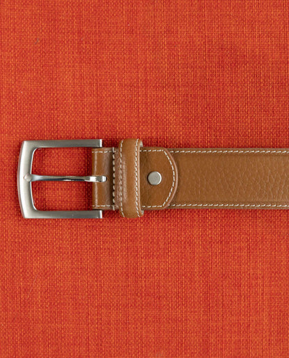 ceinture cuir lisse camel