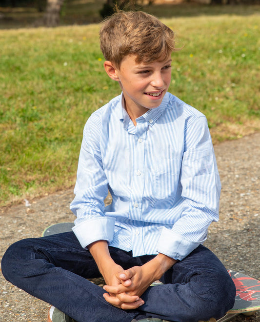 chemise ml oxford rayure ciel N8