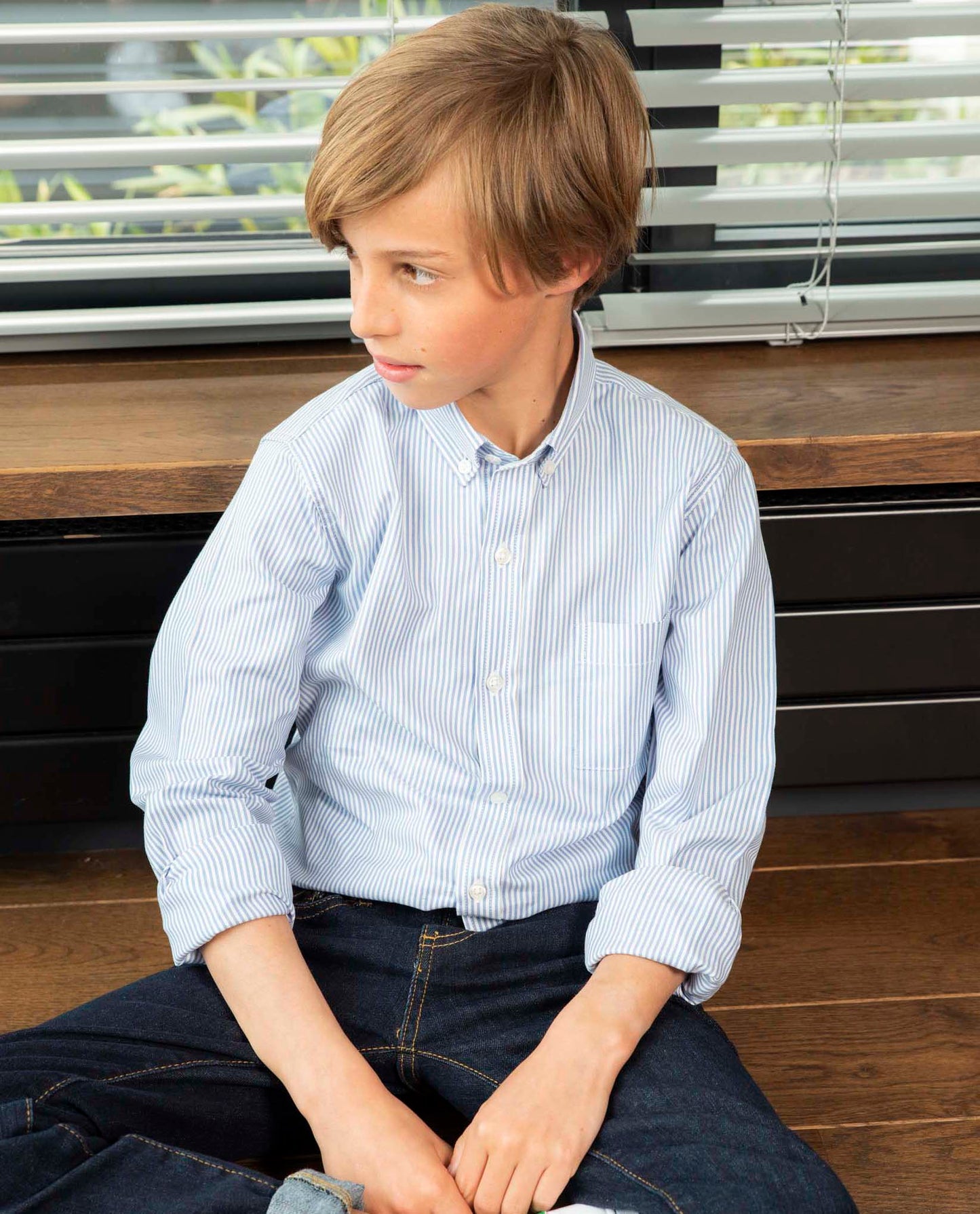 chemise ml oxford rayure ciel N8