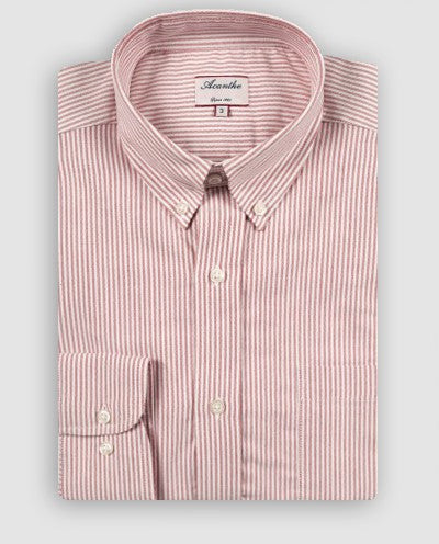 chemise ml oxford rayé rayure rouge