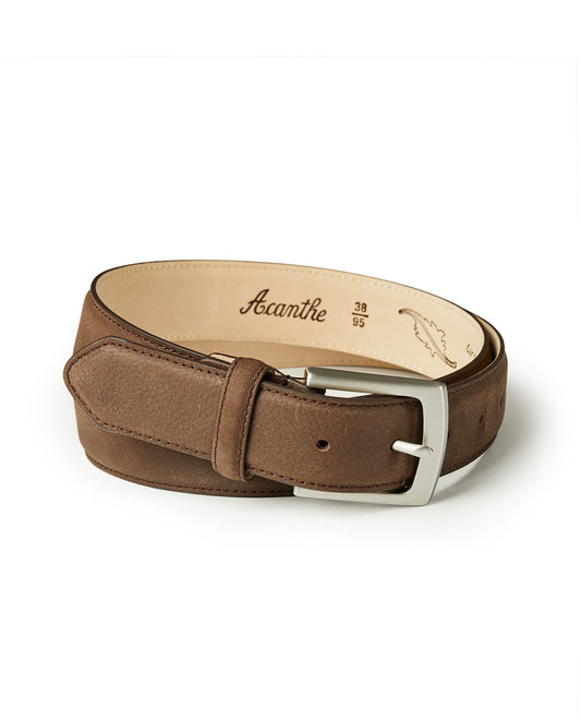 ceinture cuir nubuck Marron