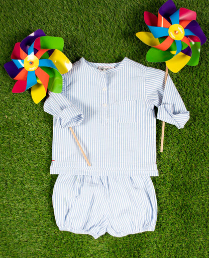 tunique ml seersucker rayure ciel