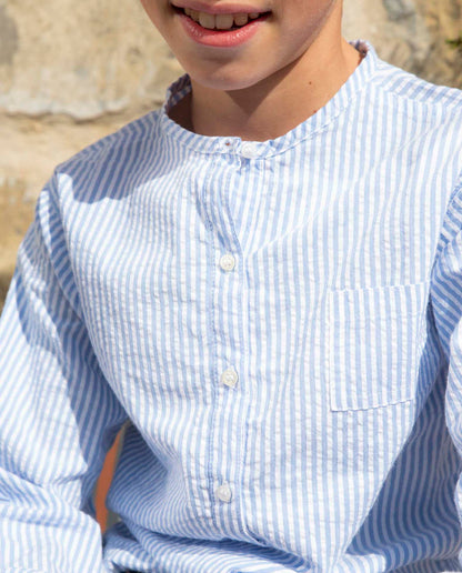 tunique ml seersucker rayure ciel