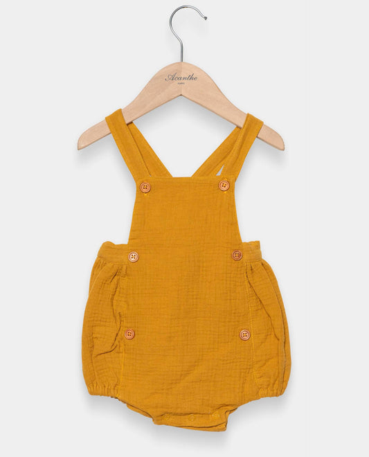 bloomer à  bavette gaze de coton Jaune