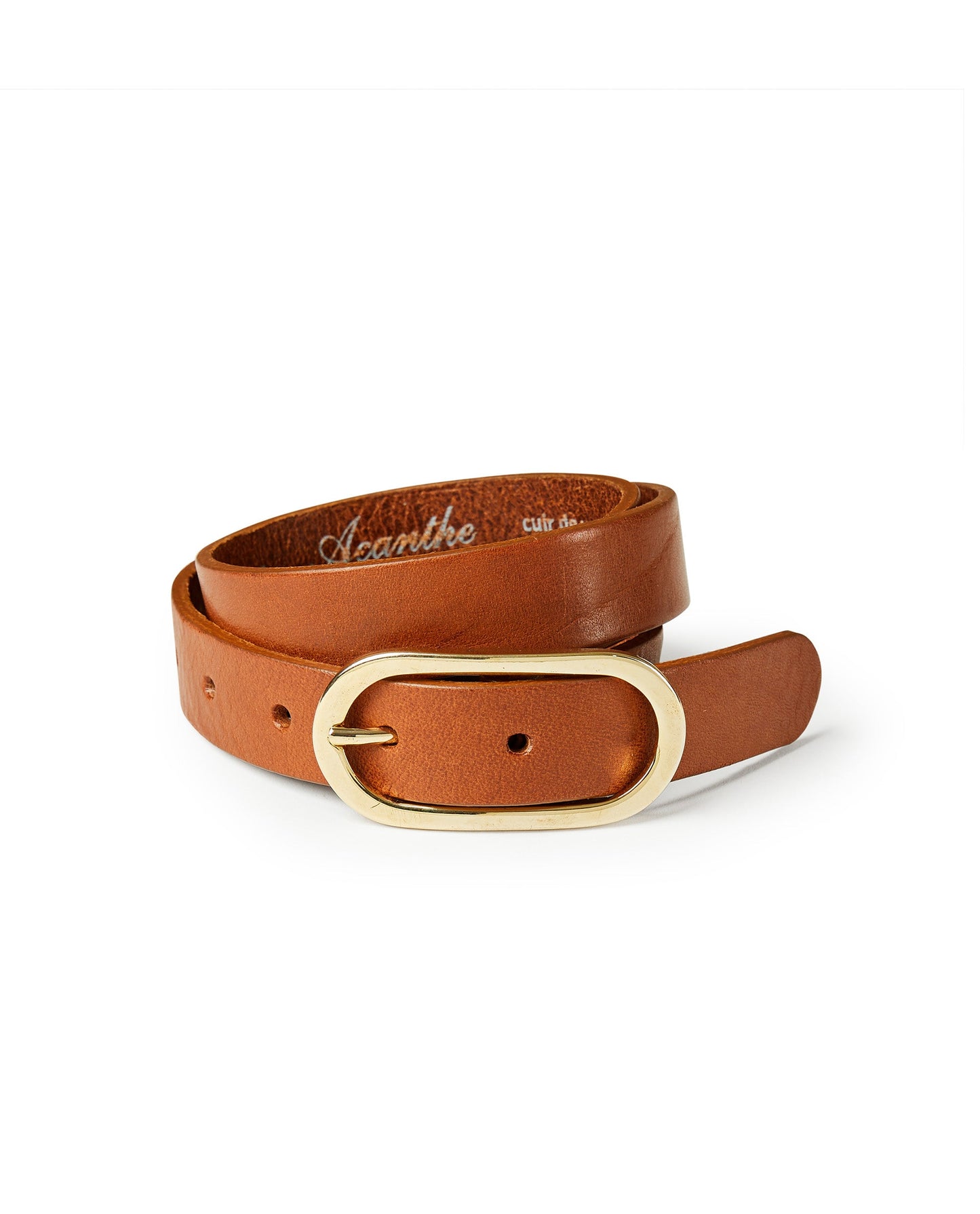 ceinture fine cognac