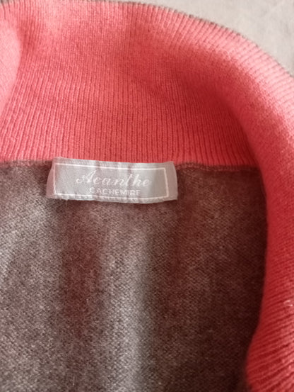Cardigan zippé 100 cachemire Taupe