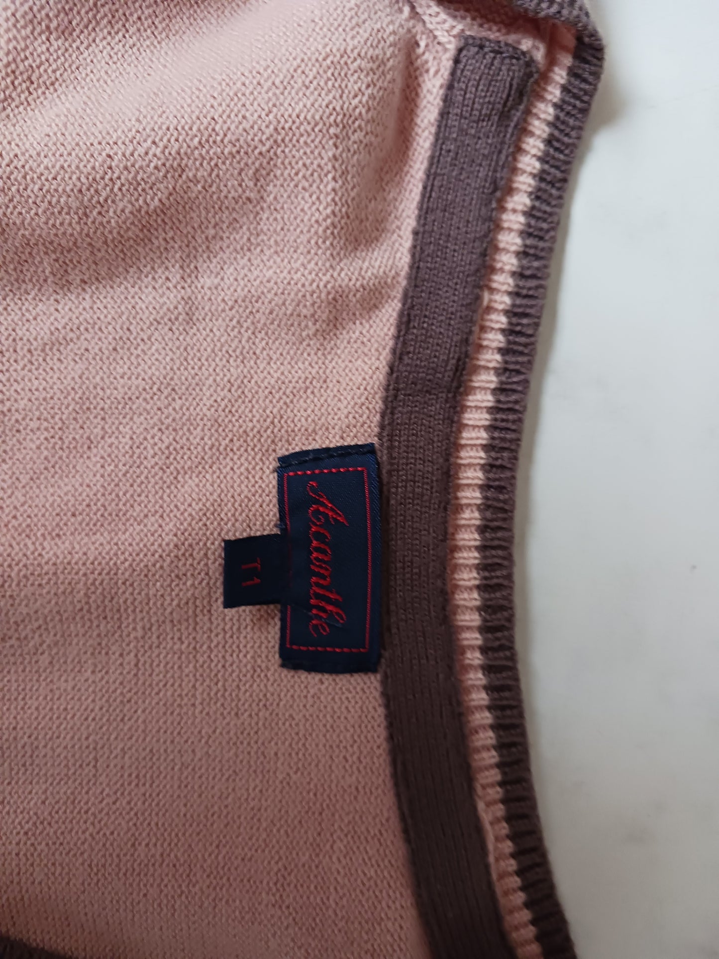 Pull col V 100 % coton