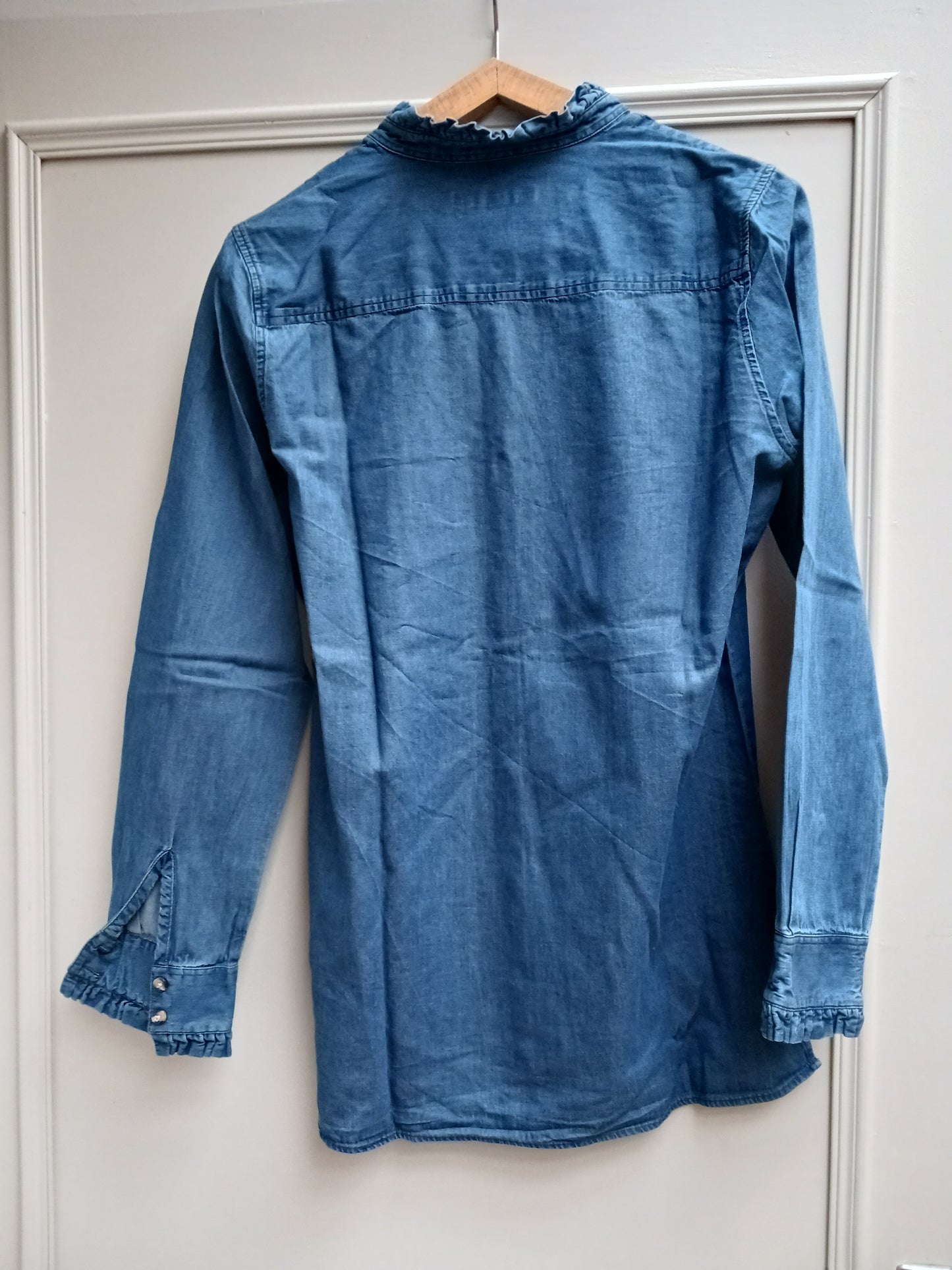 Chemisier col froufrou jean