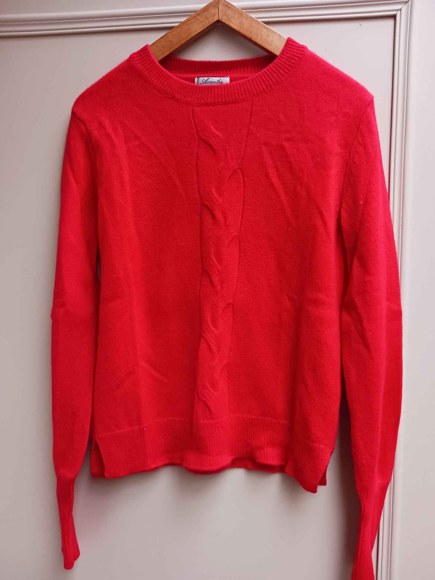 pull court torsade 100 cachemire Rouge
