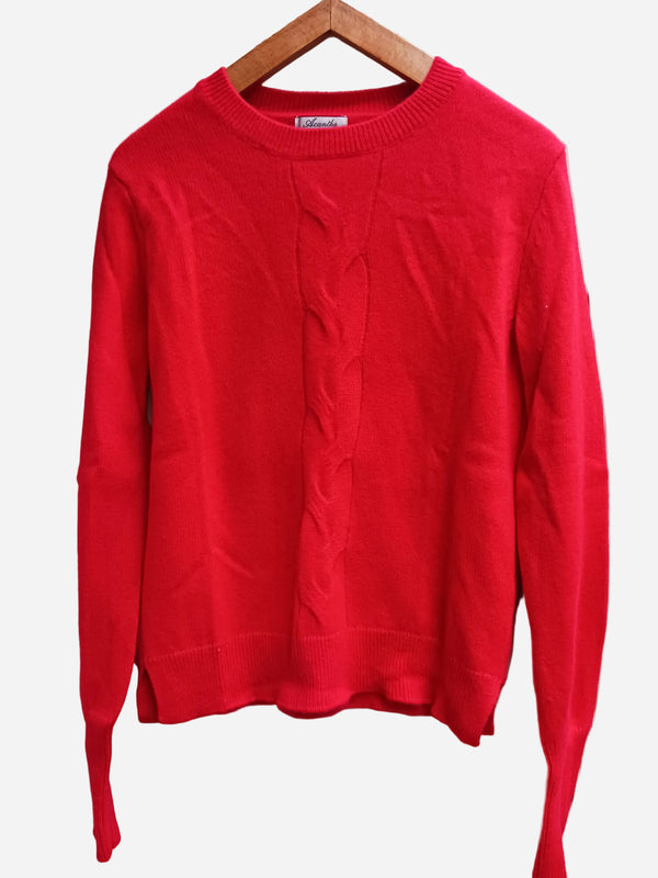 pull court torsade 100 cachemire Rouge