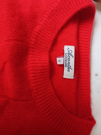 pull court torsade 100 cachemire Rouge