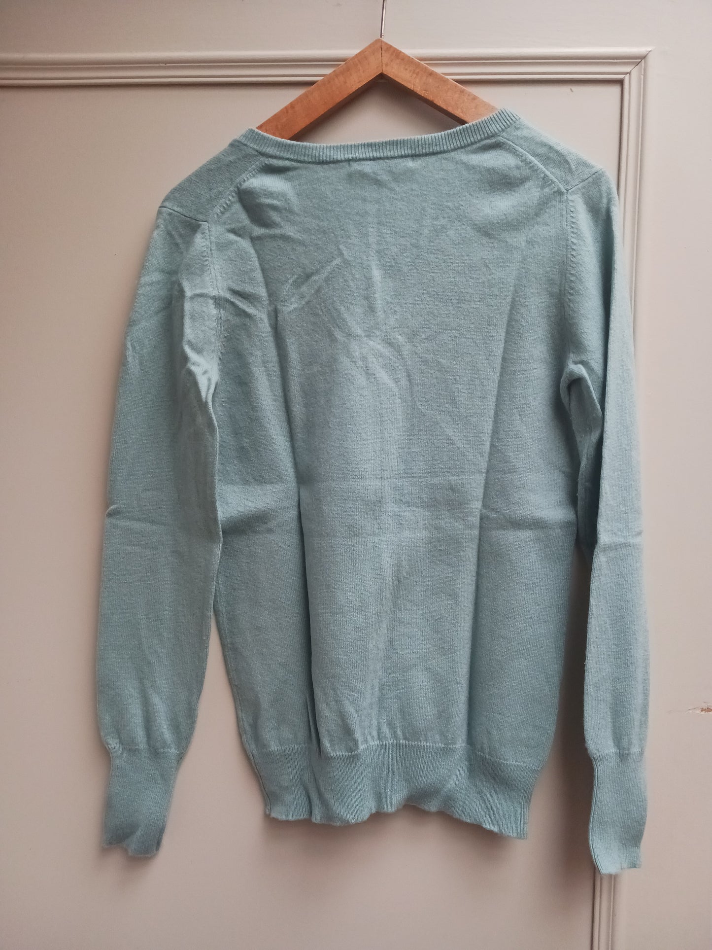 pull col V 30 cachemire vert d eau