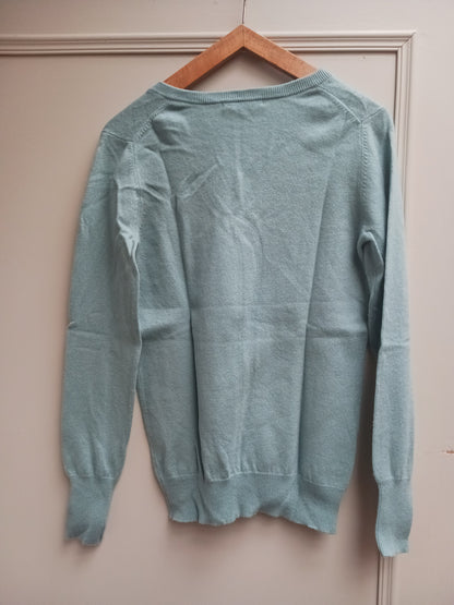 pull col V 30 cachemire vert d eau