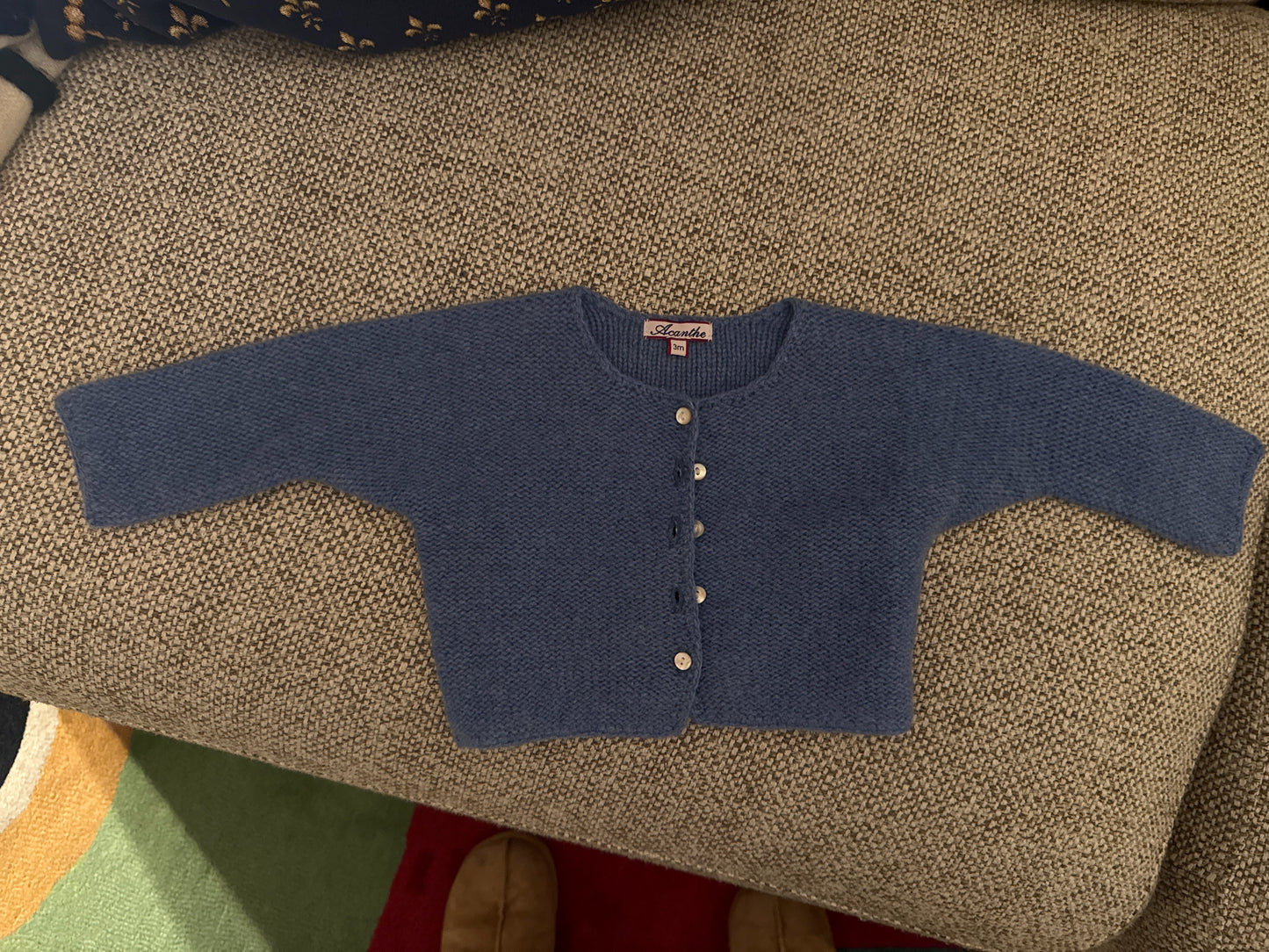 cardigan point mousse 100 lwl Bleu