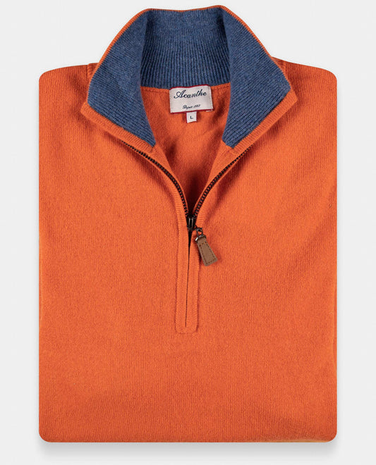 pull zip camionneur 30 cachemire Orange