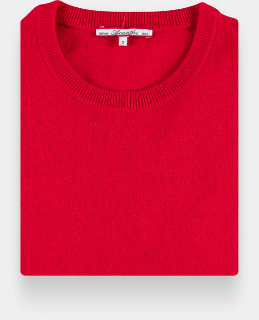 pull col rond 30 cachemire Rouge