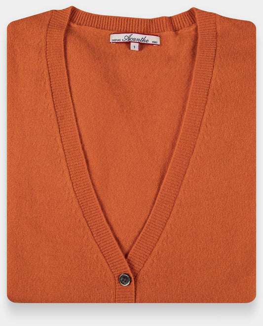 cardigan V 30 cachemire Orange