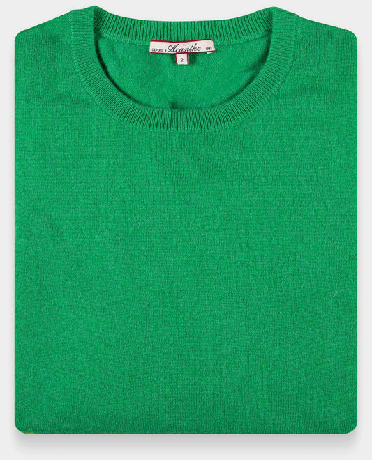 pull col rond 30 cachemire Vert