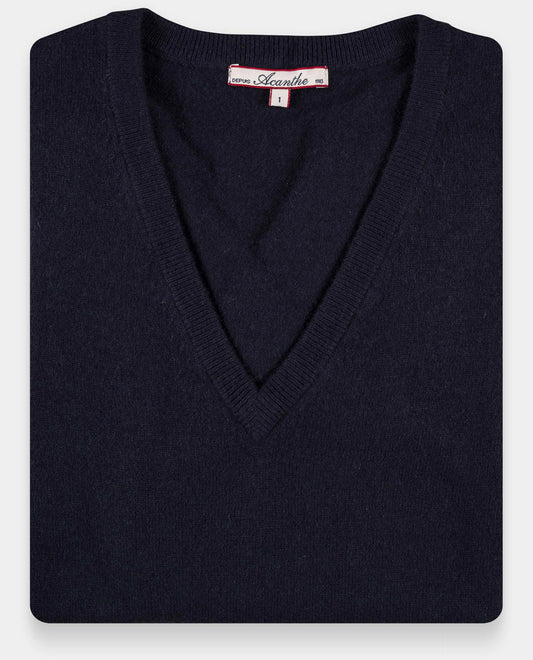 pull col V 30 cachemire Marine