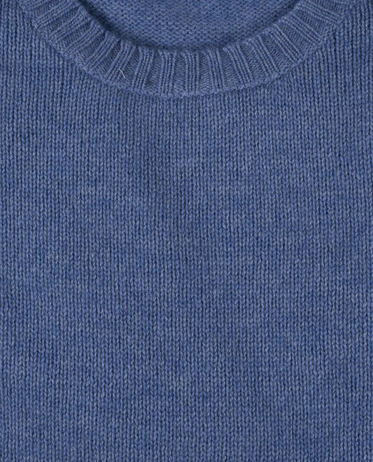 pull col rond 30 cachemire Bleu