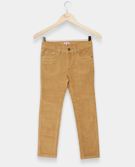 pantalon 5 poches velours stretch Beige