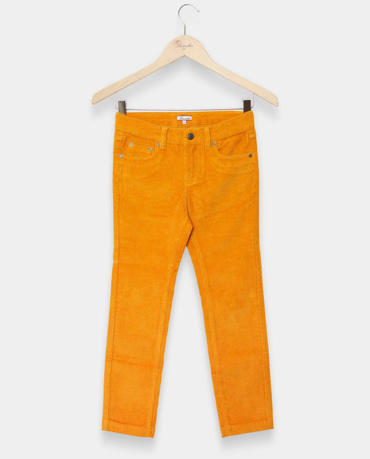 pantalon 5 poches velours stretch JG moutarde