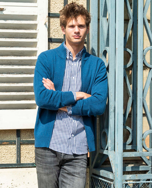 cardigan zippé 100 lwl marine clair