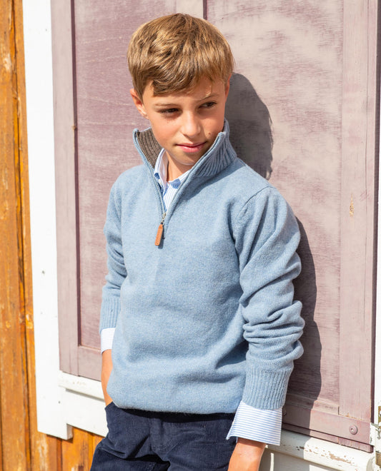 pull zip camionneur 100 lwl Denim clair