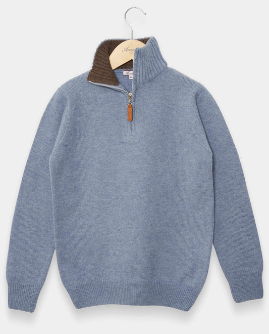 pull zip camionneur 100 lwl JG Denim clair