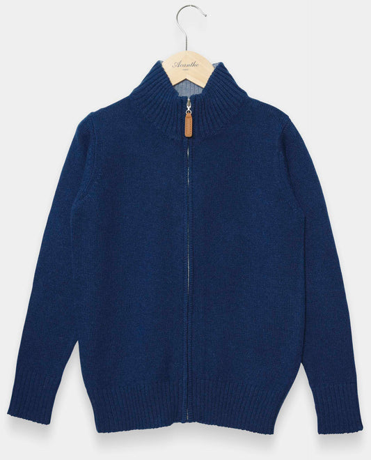 cardigan zippé 100 lwl marine clair