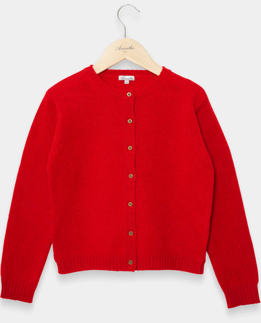 cardigan col rond fentes cà´tés 100 lwl JF Rouge
