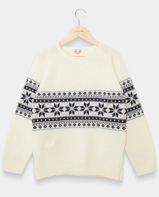 pull jacquard raglan 100 lwl Ecru